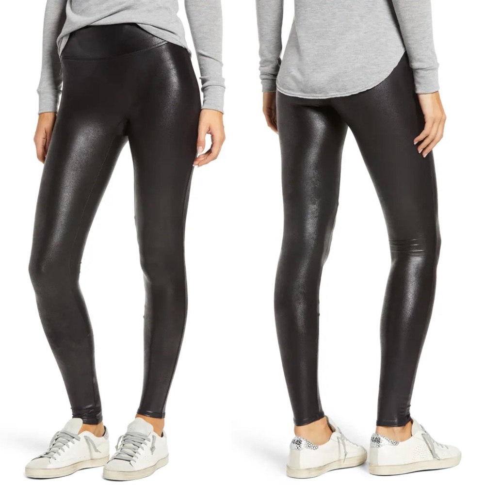 SPANX Faux Leather Leggings in Black